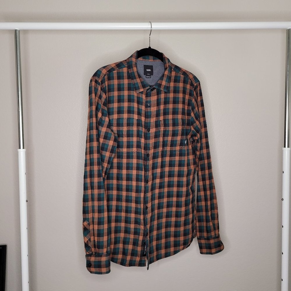 Vans Apparel Mens Flannel Button Down Shirt - Size: Small